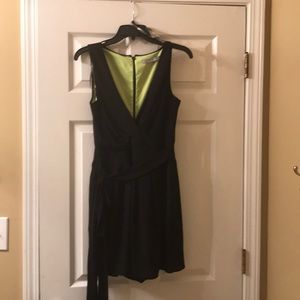 Black deep V neck romper